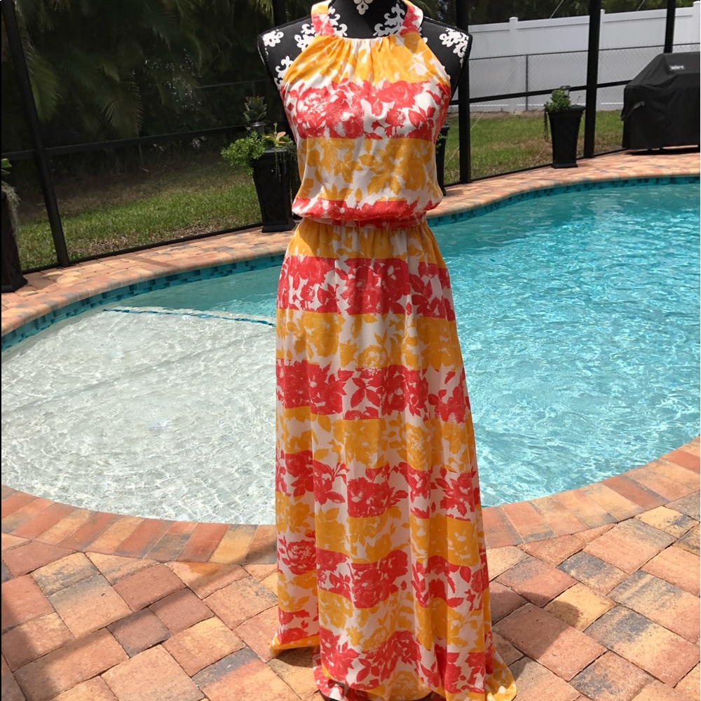 Floral halter dress